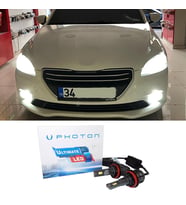 Peugeot 301 Led Xenon Kısa Far Ampulü H7 Ultimate 9500 Lumens Yeni Seri Beyaz 2012-2017