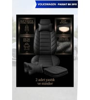 volkswagen passat b8 2015 Koltuk ve Kılıf uyumlu Siyah Yastık Lüks Minder 2 Minder 2 Yastık