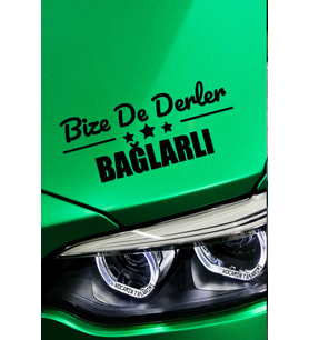 Diyarbakır Bağlar Siyah Araç Sticker  Diyarbakır Bize De Derler  Bağlarlı 40x15 cm Oto Sticker