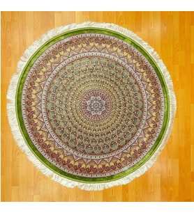 Yuvarlak Geometrik Desenli 150 x150 CM İpek Halı