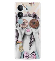 Vivo V29 Kılıf Desenli Silikon Donut Girl 1408