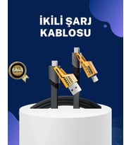 Örgülü Tasarım 4’ü 1 Arada Usb-c Lightning Hızlı Şarj Kablosu