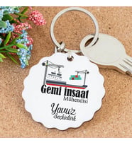 İsme Özel Gemi İnşaat Mühendisi Papatya Anahtarlık