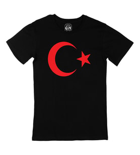 Türk Bayrağı Siyah Tişört
