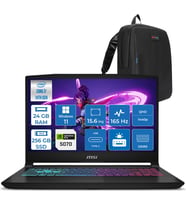 Msı Katana 15 Hx Intel Core I7 14650HX 24GB Ddr5 256GB SSD Windows 11 Pro RTX5070 8gb Gddr7 115W 15.6" 2k QHD(2560X1440) 165HZ Gaming Laptop B14WGK068XTRP06 + Zetta Çanta
