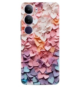 Vivo V40 Lite Kılıf Boutique Baskılı Resimli Renkli Kalpler Pcode -040