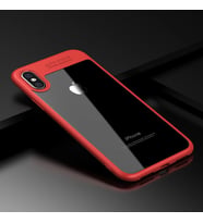İphone X Xs Ultra Slim Trasparan Premium Kılıf-(5775) - LOHO9637-9669 (Kırmızı)