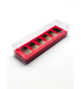 Asetatlı 6 lı Makaron Kutusu (10 Adet)