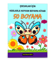 Çocuklar İçin Kodlarla Hayvan BOYAMA Kitabı (50 Hayvan Boyama)