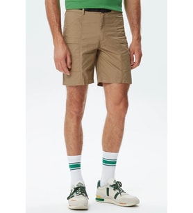 Lacoste Men's Regular Fit Cotton Bermuda Shorts Grey Erkek Pamuklu Bermuda Şort Haki