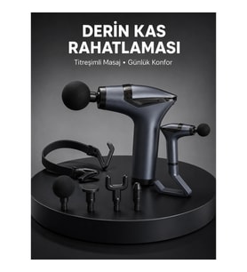 Mey İthalat® Taşınabilir 3in1 Masaj Aleti Şarjlı Titreşimli Esneme Bantlı Yeni Nesil