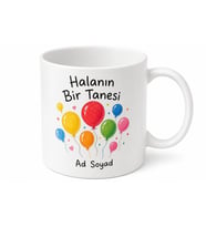 Halanın Bir Tanesi Balonlar Çizimli Çocuk Kupa Bardak Aile Sevgi Hediye