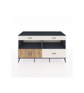 Kronos Konsol 2 Raflı 3 Çekmeceli 2 Kapaklı 176x59x99 Antrasit-Çam/Aytaşı