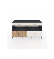 Kronos Konsol 2 Raflı 3 Çekmeceli 2 Kapaklı 176x59x99 Antrasit-Çam/Aytaşı