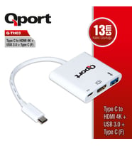 QPORT Q-TH03 TYPE-C TO HDMI/USB/TYPE-C ÇEVİRİCİ