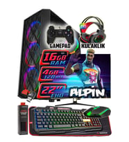 WarboX ALPİN 24"Monitör i3 7100 16gb DDR4 Ram 256gb Ssd 250gb Hdd R7 240-4gb E.kartı Gaming Takım PC (Siyah)