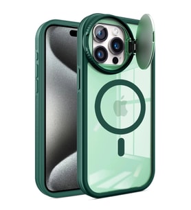 İphone 15 Pro Max Kılıf Teleskop Lens Magsafe  Kapak - Koyu Yeşil