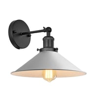 Rsylight Retro Metal Dekoratif  Rustik Siyah Mafsallı Duvar Aplik (Siyah - Beyaz)