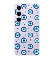 PrintiFy Samsung Galaxy S24 Plus ile Uyumlu 1mm Slim Fit Nazar Boncuğu 1 Baskılı Şeffaf  Kılıf