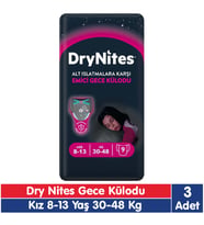 Huggies Drynites Kız 8-13 Yaş Emici Gece Külodu 30-48 Kg 9x3 27 Adet