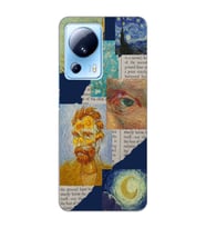 Xiaomi Mi 13 Lite Uyumlu Vincent van Gogh Kolaj Desenli Şeffaf Telefon Kılıfı
