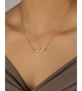 Kişiye Özel 925 Ayar Gümüş Burç Kolye (Gold)