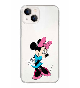 Apple iPhone 13 Uyumlu Kapak Minnie Mouse Tasarımlı Şeffaf Silikon Kılıf