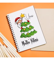 Mutlu Yıllar & Merry Christmas & Yılbaşı & Noel Baba Tasarımlı Defter Kişiye Özel