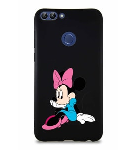 Huawei P Smart Soft Premier Kapak Minnie Mouse-E Tasarımlı Silikon Kılıf - Siyah (Şeffaf)