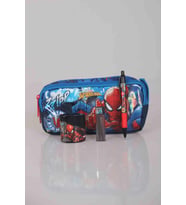 LİSANSLI SPIDERMAN KIRTASİYE SETİ KALEM ÇANTASI,VERSATİL UÇLU KALEM , ÇİFT BIÇAK KALEMTRAŞ , 0,7 MM UÇ (Kırmızı)