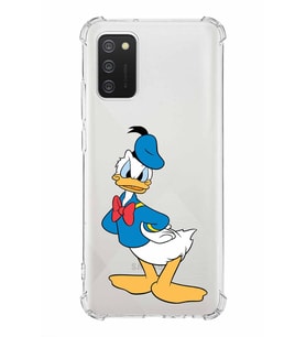 Samsung Galaxy A02s  Köşe Korumalı Antişok Kapak Donald Duck Tasarımlı Şeffaf  Kılıf