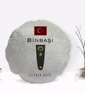 BK Gift Kişiye Özel İsimli Binbaşı Tasarımlı Dekoratif Kırlent Yastık-1