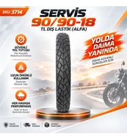 Servis 90/90-18 TL DIŞ LASTİK (ALFA) Motosiklet Lastiği