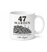 Mardin Plakalı Hediyelik Seramik Kupa Bardak - 47 Plaka Özel Tasarım Hediye