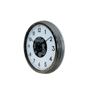 Krom Şıklık Sade 60 Cm Çarklı Duvar Saati (Standart)