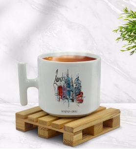 BK Gift Kişiye Özel London Tasarımlı T Kulplu Beyaz Middle Kupa Bardak-4