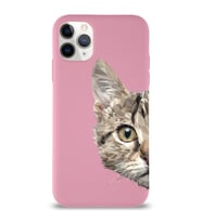 Apple iPhone 11 Pro Max Uyumlu Lansman Kılıf Catface Tasarımlı Altı Kapalı İçi Kadife Kaplı  Kapak (Şeffaf)
