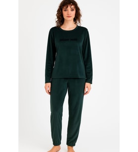 Kadın 13164-2840 Uzun Kol Kadife Pijama Takımı