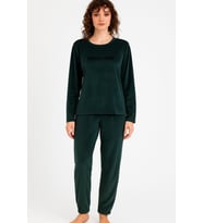 Kadın 13164-2840 Uzun Kol Kadife Pijama Takımı