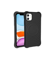 Apple iPhone 11 Uyumlu M-safe Şarj Özellikli Airbagli Mat Görünümlü Zore Hepi Kapak (Gri)