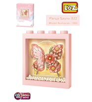 Loz Ledli Pembe Dekoratif ve Koleksiyonluk Kelebek Tablo 822 Parça Kelebek Modeli Yapım Seti FFLZ-1960