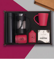 Premium Hediye Seti - Çelik Termos, Mum, Kolonya, Kupa Bardak, French press, Filtre Kahve
