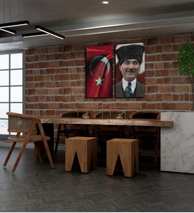 Kişiye Özel Türk Bayrağı Ve Mustafa Kemal Atatürk Tasarımlı Kanvas Tablo İkili Set 30x50 cm Yeni İş Hediyesi