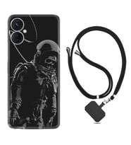 Tecno Spark 9T Kılıf Silikon Boyun Askılı İpli Desenli Silikon İskelet Astronot 1613