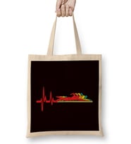Retro Swimmer Heartbeat Vintage Swimming Pool Water Sports Bez Çanta Uzun Saplı