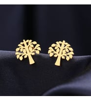 Kişiye Özel 925 Ayar Gümüş Ağaç Küpe (Gold)