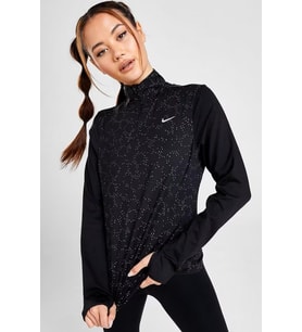 Nike Dri Fit Swift Element 1/4 Zip Running Womens Kadın Çeyrek Fermuarlı Reflektörlü Sweatshirt Siyah