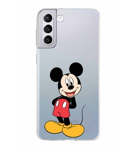Samsung Galaxy S21 Plus Kapak Mickey Mouse Tasarımlı Şeffaf Silikon Kılıf