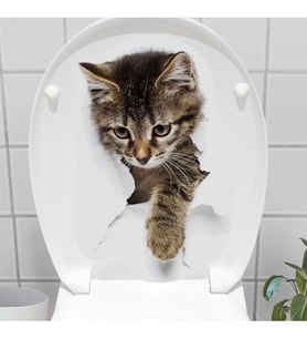 Decohandy Klozet Etiketi Stray Cat