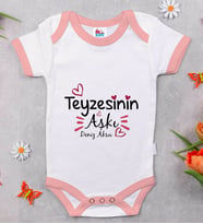 BK Kids Kişiye Özel Pembe Bebek Body Zıbın - Model 37